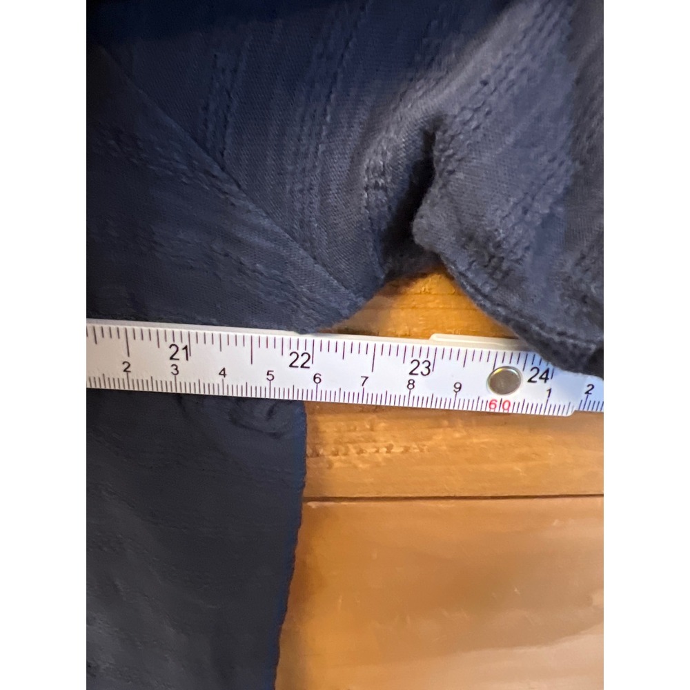 Waffle Texture Button-Front Navy Tunic Top - Picture 2 of 9